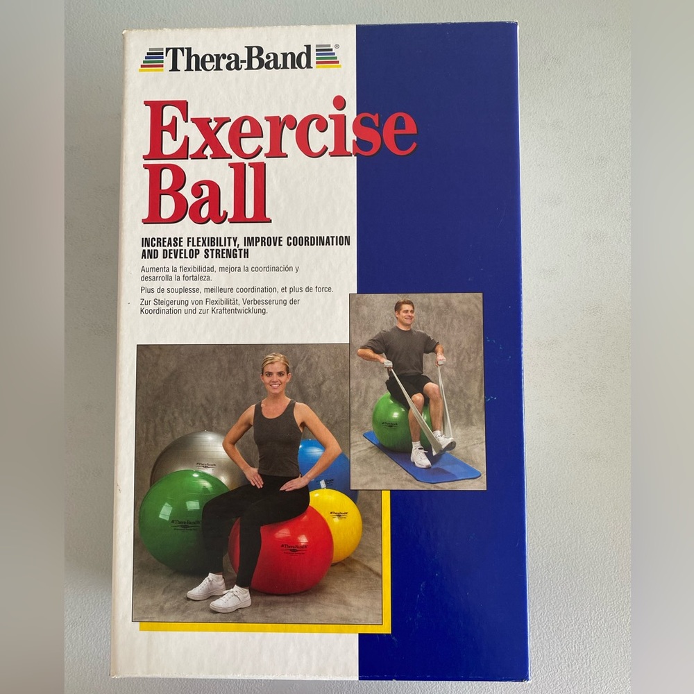 New in Box TheraBand blue exercise ball